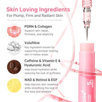 PDRN Pink Collagen Volume Multi Balm Stick | Volufiline, PDRN, NAD, Collagen | Face & Body Balm for Under-Eyes, Neck, Forehead, Smile Lines, Lips | Plumping, Radiance, Line Care | K-Beauty