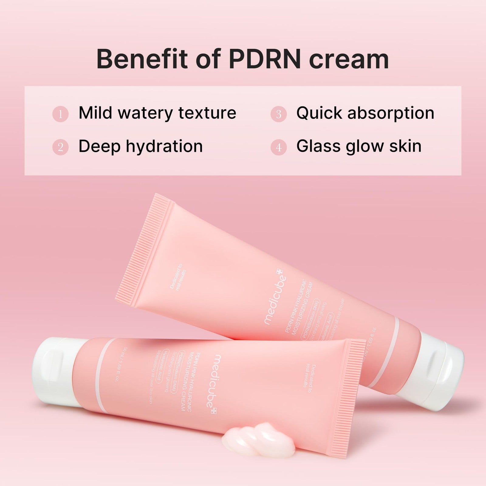 Medicube PDRN Pink Hyaluronic Moisturizing Cream | Blemish Recovery, Relief &...