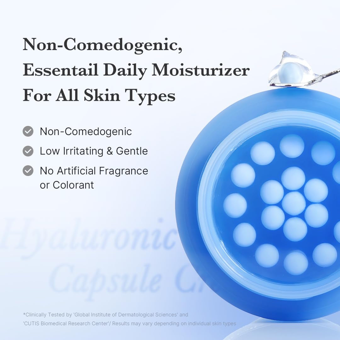 Capsule Cream with Hyaluronic Acid | 120H Lasting Hydration, Barrier Care, Calming Daily Facial Moisturizer for All Skin Types | Panthenol & Ceramides | Korean Skincare, 1.94 Oz