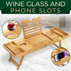 Bath Caddy Breakfast Tray Combo - Natural Bamboo