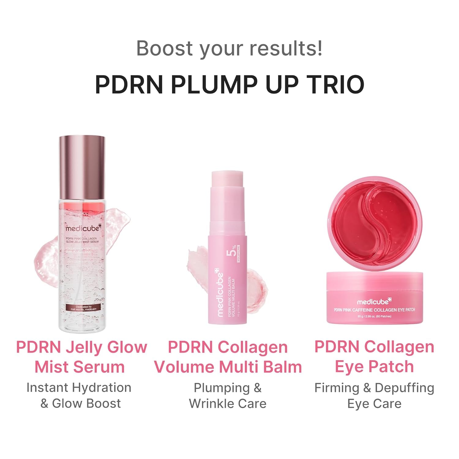 PDRN Pink Collagen Volume Multi Balm Stick | Volufiline, PDRN, NAD, Collagen | Face & Body Balm for Under-Eyes, Neck, Forehead, Smile Lines, Lips | Plumping, Radiance, Line Care | K-Beauty